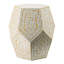 18x18x21" Hexagonal Capes Capiz Stool, Cream/Yellow
