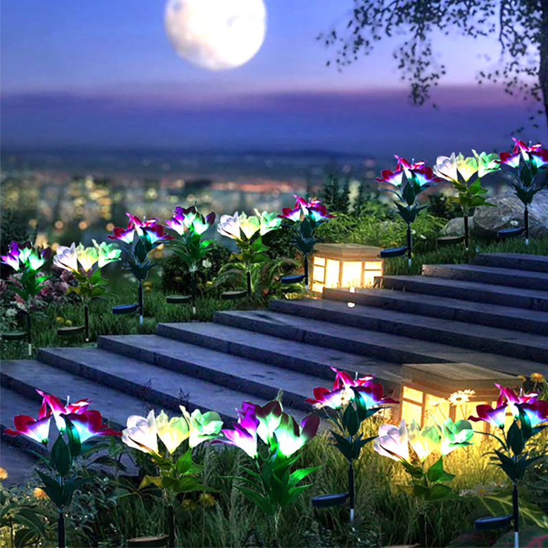Caroleen Purple/Blue/Pink Low Voltage Solar Powered Pathway Light Pack