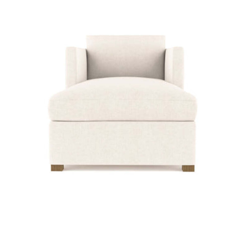 Madison Chaise Lounge, Plush Velvet Oyster, Weathered