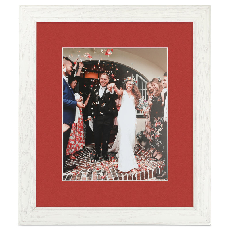 12x24 Deep Red and Off-White Wood Picture Frame