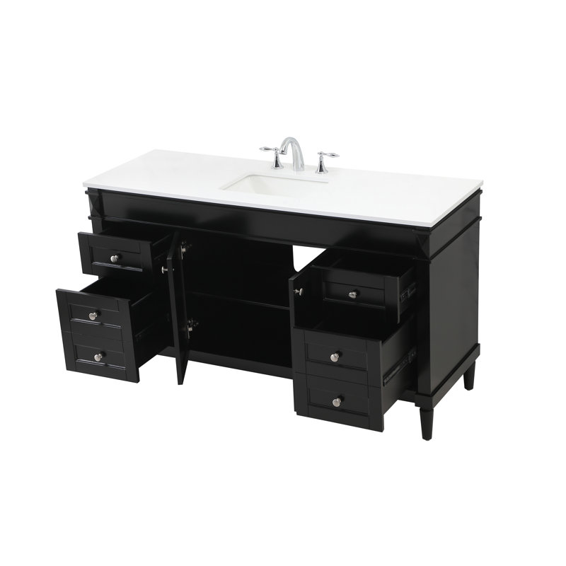 Meuble-lavabo simple 60 po Tenafly, Noir