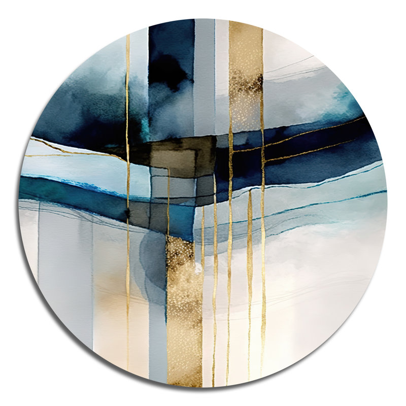 Abstrait transitionnel moderne, formes V - Art abstrait rond en métal, H 23 po x l 23 po x P 1 po