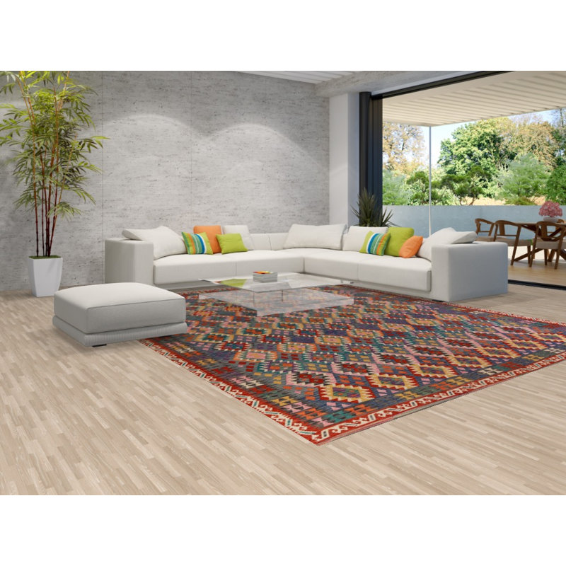 Reversible Wool Kilim Oriental Area Rug 10x13