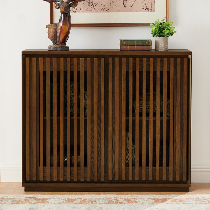 Armoire Buffet avec rangement Mid-Century, Noyer brun