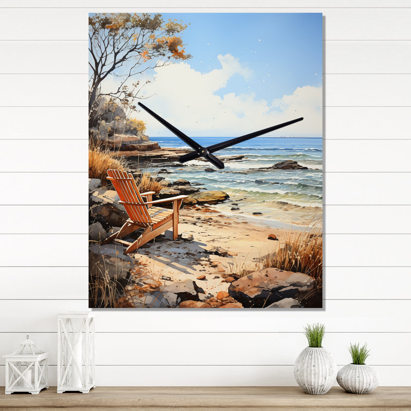 Horloge murale Coastalbeach Beach Bliss Pointillism II, Petit