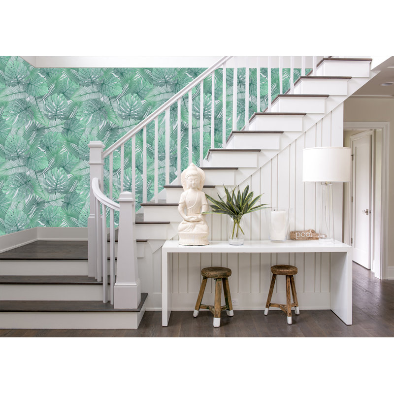 Rouleau de papier peint adhésif l 10 pi x l 24 po tropical leaves Tod