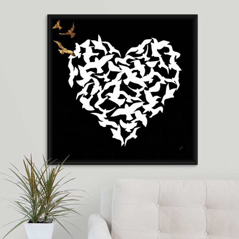 « cardiaque aflutter ii », impression sur toile, H 31,7 po x l 31,7 po x p 1,75 po, Cadre flottant noir