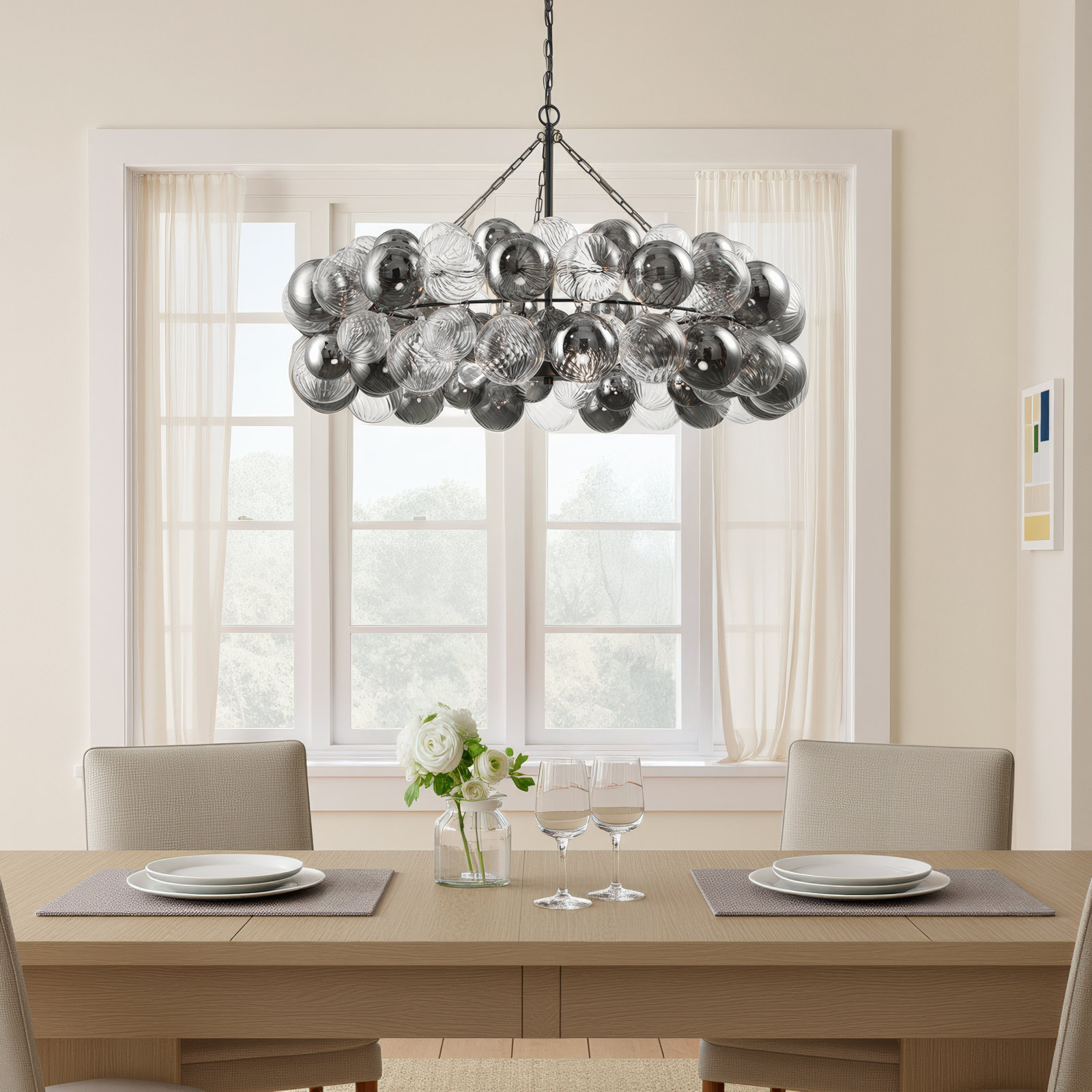 Constantine 3-Light Chandelier, Matte Black