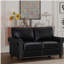 Causeuse de salon en similicuir noir-387984900-387984902