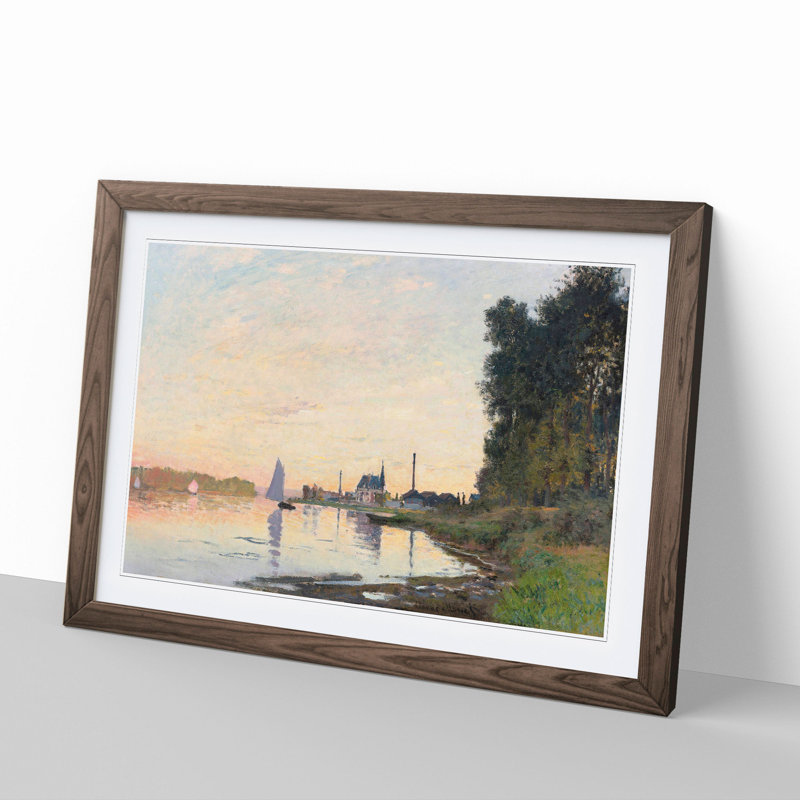 The Shore at Dusk by Claude Monet - Framed Print, 27cm H x 36cm W x 2cm D, Walnut Framed