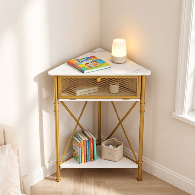 Armoire de rangement en métal à 3 niveaux avec porte de protection, tablettes en grain de bois, organisateur autoportant pour petits espaces, salon, cuisine, salle de bain