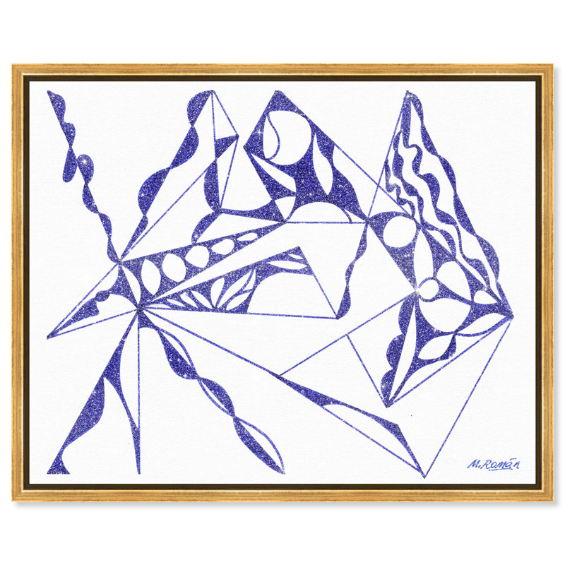 Manuel Roman - Blue Quartz Print by Oliver Gal, 31"H x 37"W, Gold Floater Frame