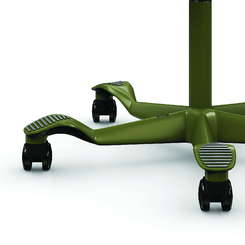  Fauteuil assis-debout avec repose-pieds HœG Capisco, Vert mousse, Bois de frêne gris