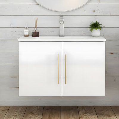 30-inch Wall-Mounted Double-Door Bathroom Vanity