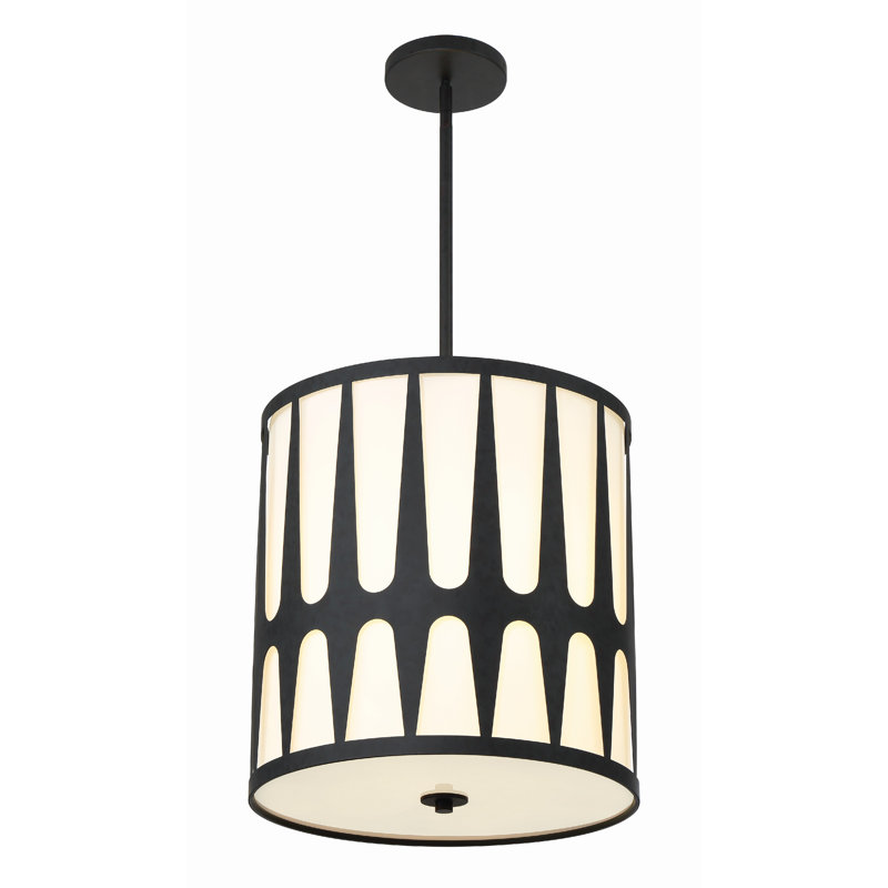 Athziri 4 - Light Lantern Drum Pendant, Black