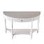 Console demi-lune en bois massif avec tiroir et tablette-537646102