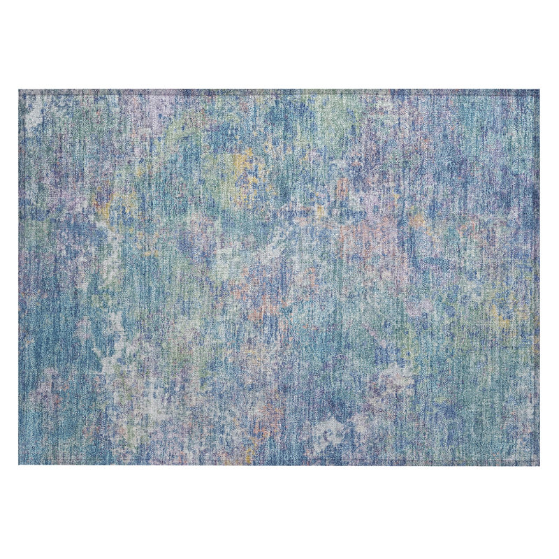 Machine Washable Indoor/Outdoor Labon ACN2166 Abstract Rug, Rectangle 1'8" x 2'6"