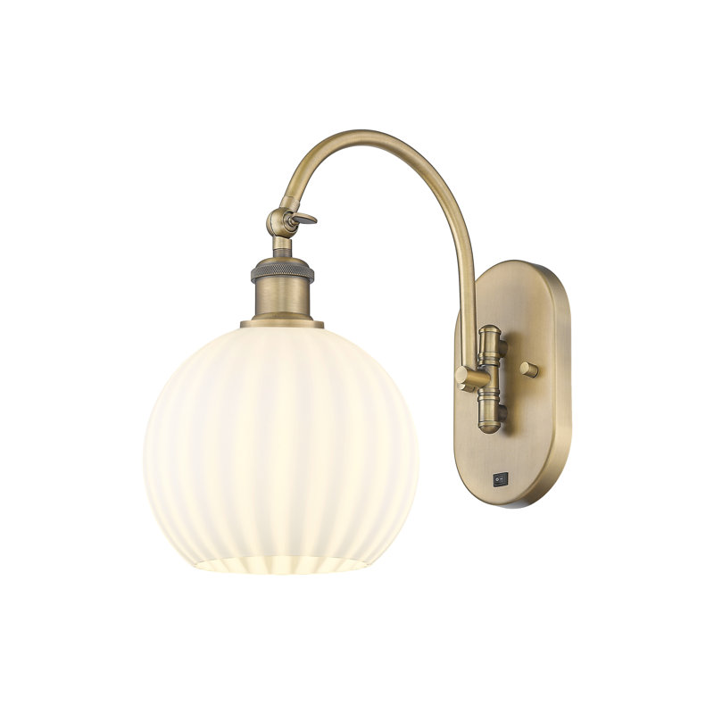Applique murale 1 lumière Ballston, H 13,5 po x l 8 po x P 13,5 po, Laiton brossé