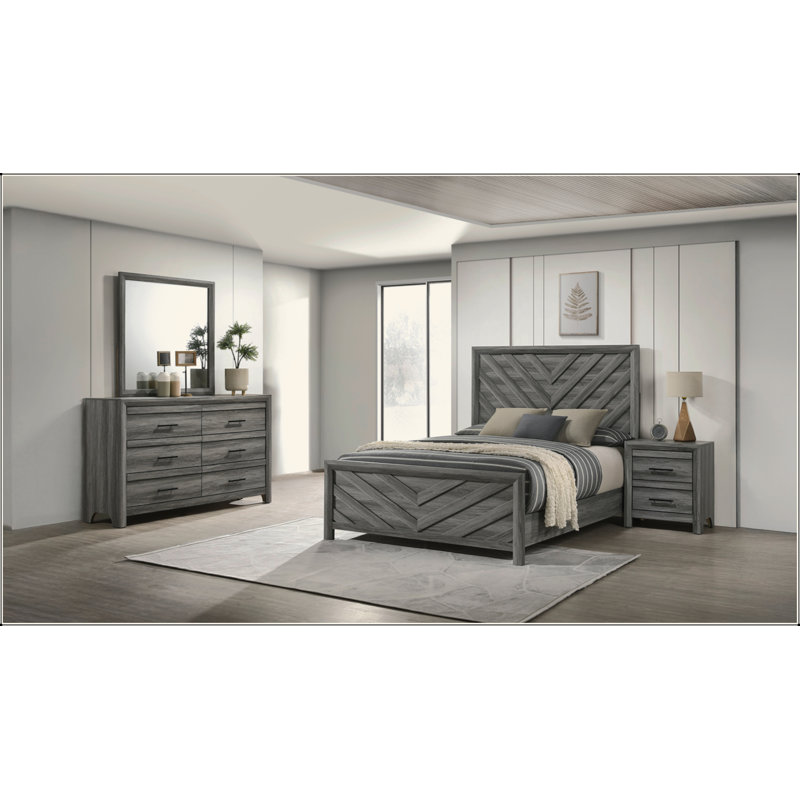 Miroir de style moderne en bois gris, 39,57 po x 39,57 po, Gris