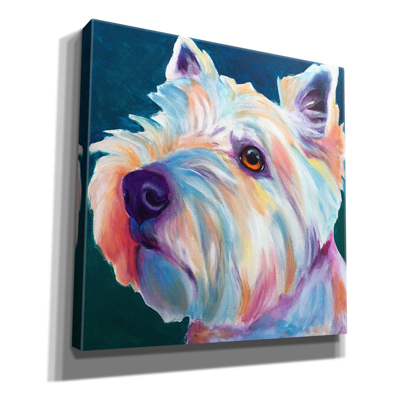 "Westie - Chispy 3" par Dawg Painter, H 12 po x l 12 po x P 0,75 po