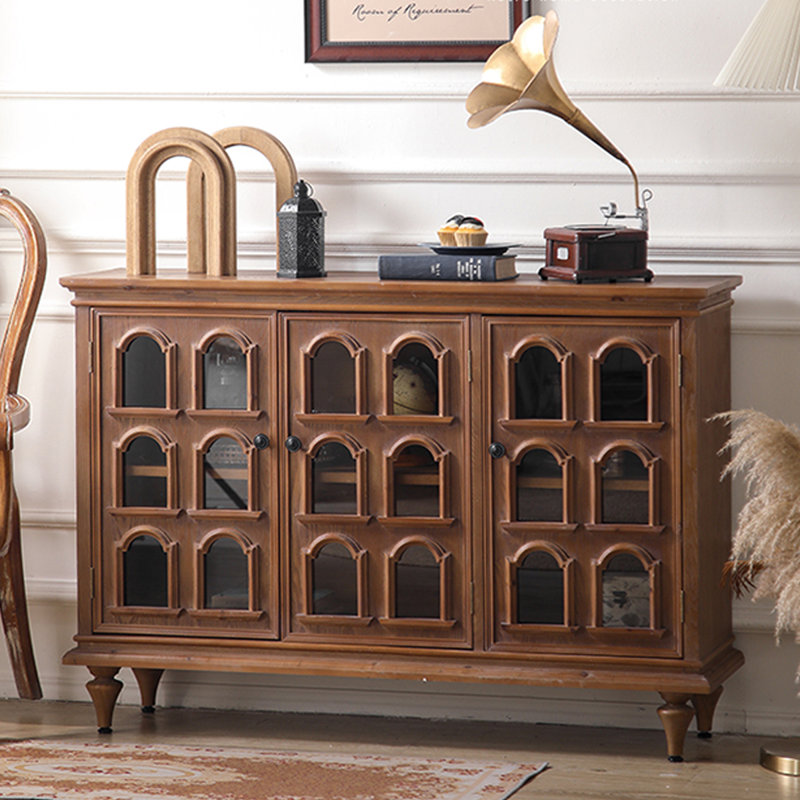 Modern Black Solid Wood Sideboard