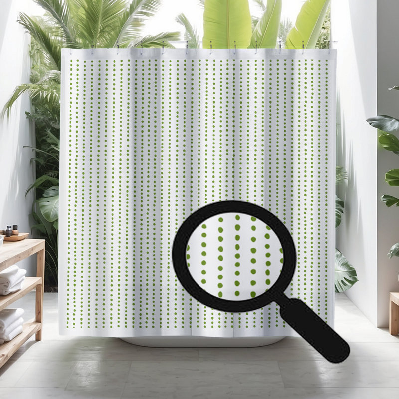 Thora Dots Mid-Century Shower Curtain, Chartreuse
