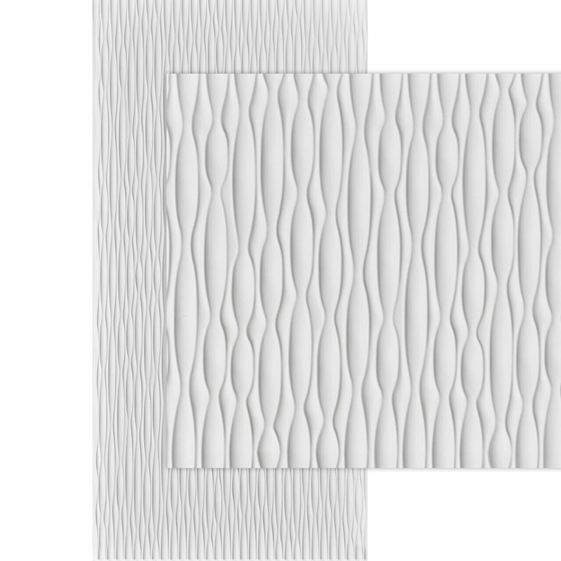 Sahara vertical MirroFlex 4 pi x 10 pi Panneaux muraux PVC PVC 3D - Blanc brillant (40 pieds carrés / feuille)