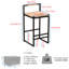 Chaise d'appoint en cuir avec comptoir