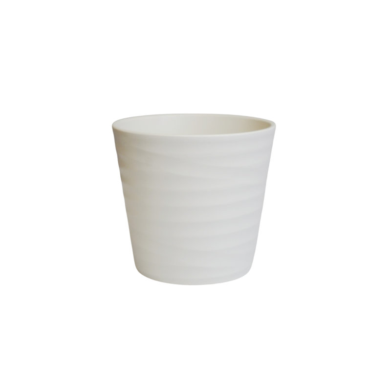 Ceramic Pot Planter, 24cm H x 28cm W x 28cm D, White