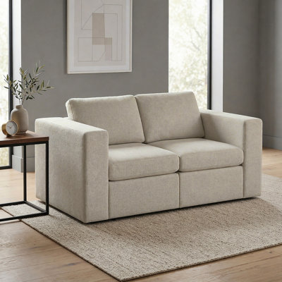 Lockheart 64 inch 2-Seat Modular Loveseat Beige Square Arm