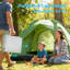Table de camping pliante, table portative avec 3 tables de pique-nique réglables et pliables en aluminium léger avec couche en filet et pieds d'extension pour véhicule récréatif, barbecue et intérieur