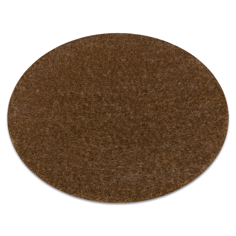 Taryn Solid Colour Area Rug, Brown, Round 100cm