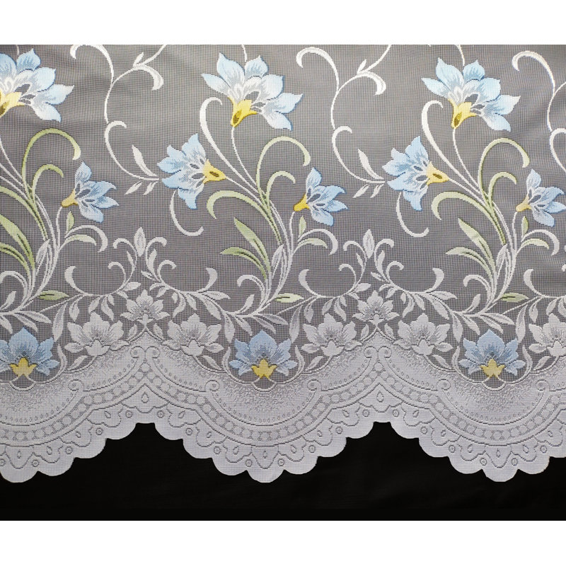 Painted Lace Slot Top Panel, Blue, 200cm Width x 91cm Drop