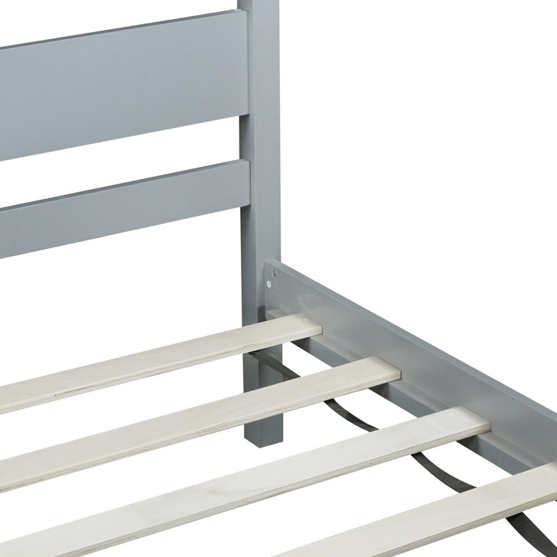 Lit simple en bois d'hévéa avec finition, tête de lit et rangement - Optimisé pour les petits espaces de vie, assemblage simple, construction, rangement spacieux, construction stable