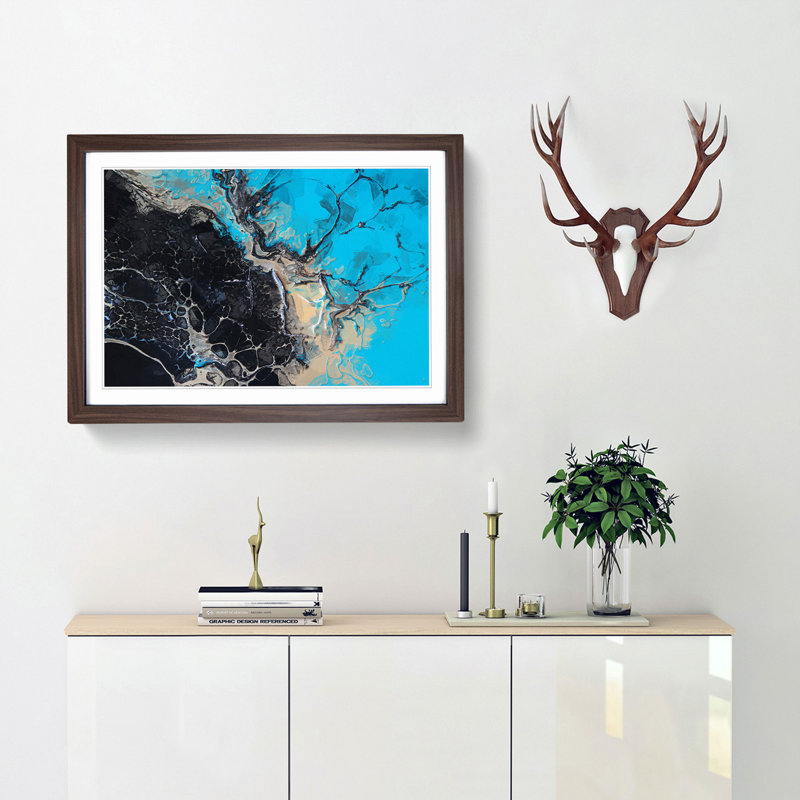 Bleed into Colour in Abstract - Picture Frame Painting Print, Walnut Framed, 36cm H x 48cm W x 2cm D