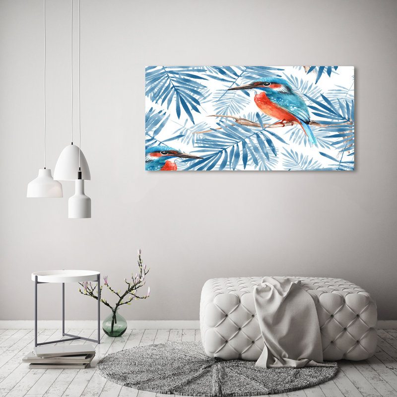 Plants And Bird - Wrapped Canvas Print