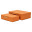 RebekaSet de 2 boîtes de rangement rectangulaires emboîtables, finition embossée moderne - faux chagrin orange-2034185386