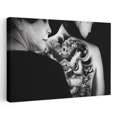 Asian Tattooed Women Abstract Contemporary Wall Art Print