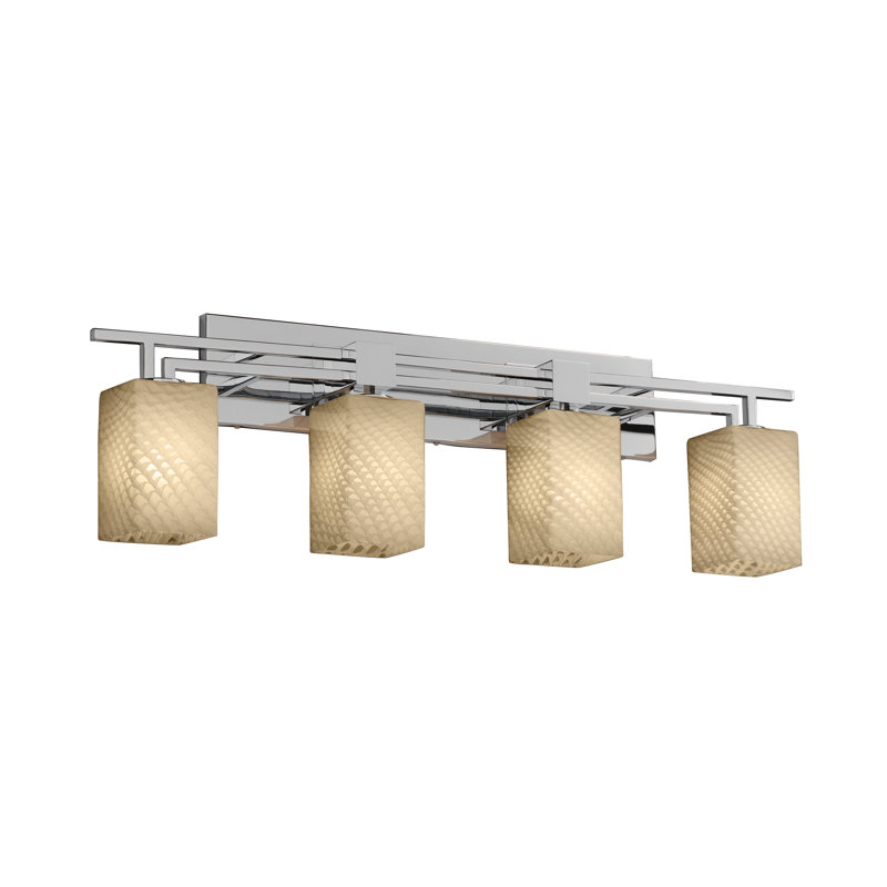 Carols 4 - Light Vanity Light, Weave, Polished Chrome