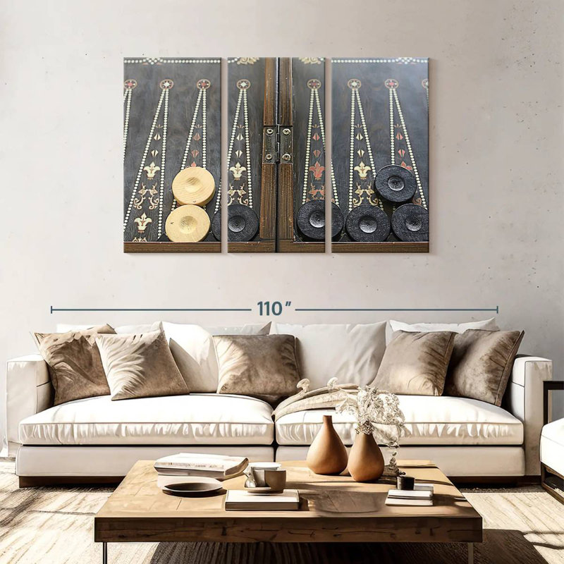 Table de backgammon Senne, H 48 po x l 74 po