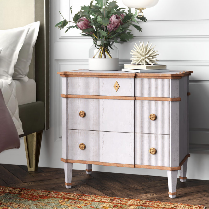 Hendric 3 - Drawer Solid Wood Nightstand