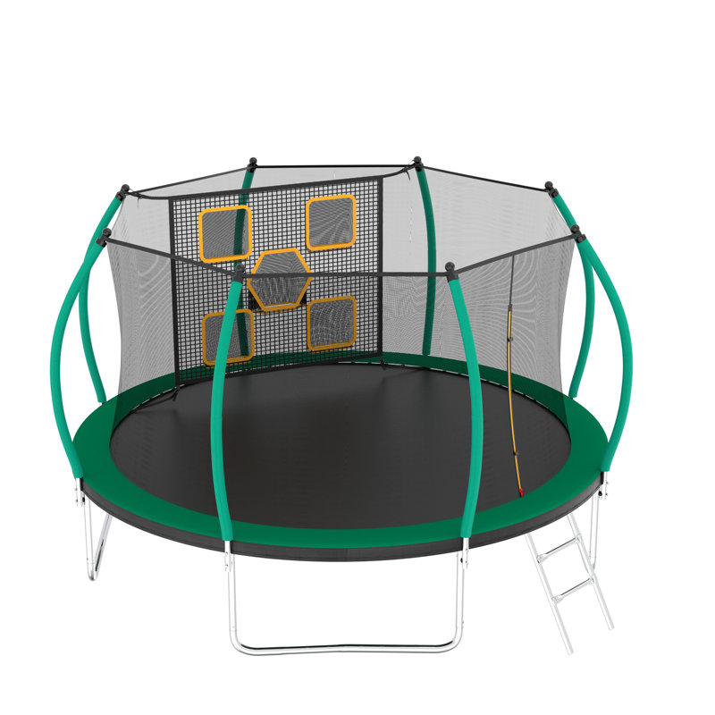 Trampoline 12 pi avec enceinte, Noir / Bleu
