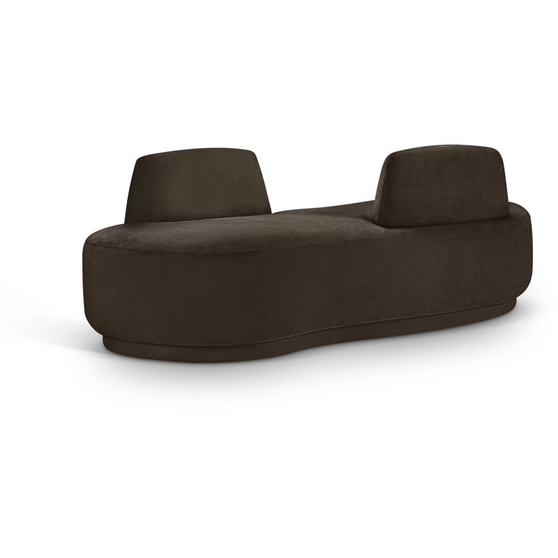 Chaise longue / causeuse Argyle, Tissu chenille brun