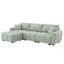 Harper L-Shaped Boucle Sectional Sofa with Movable Ottoman & Pillows-1767465869