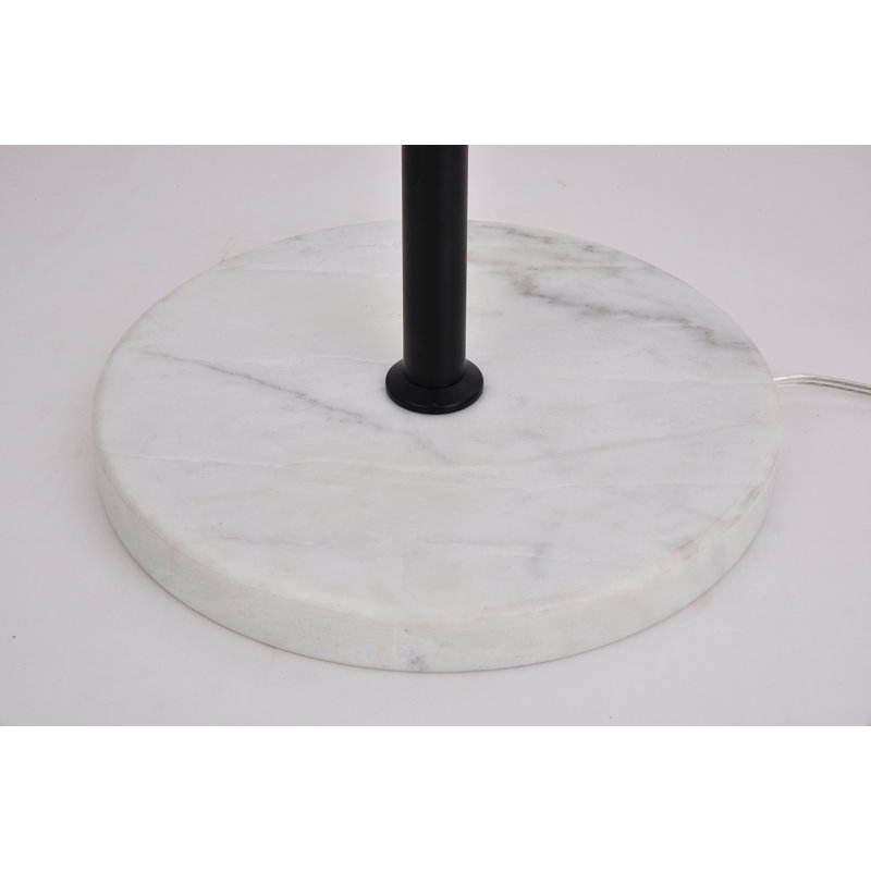Lampe sur pied 62 po Yearby, Noir, Blanc givré