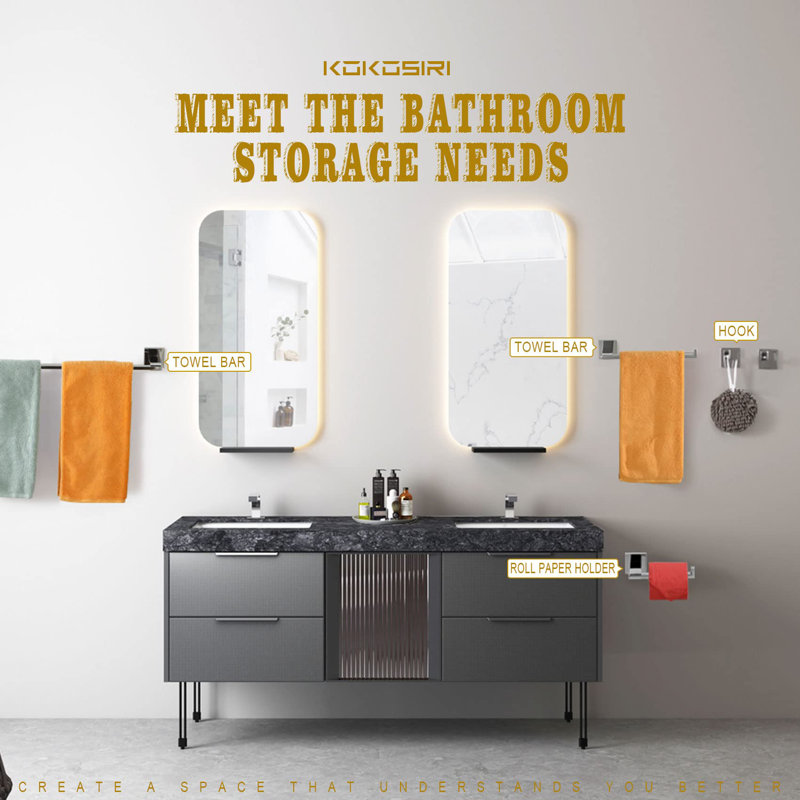 5 - Piece Bathroom Hardware Set, Silver