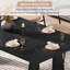 Table de salle à manger rectangulaire en bois avec pieds robustes en traîneau