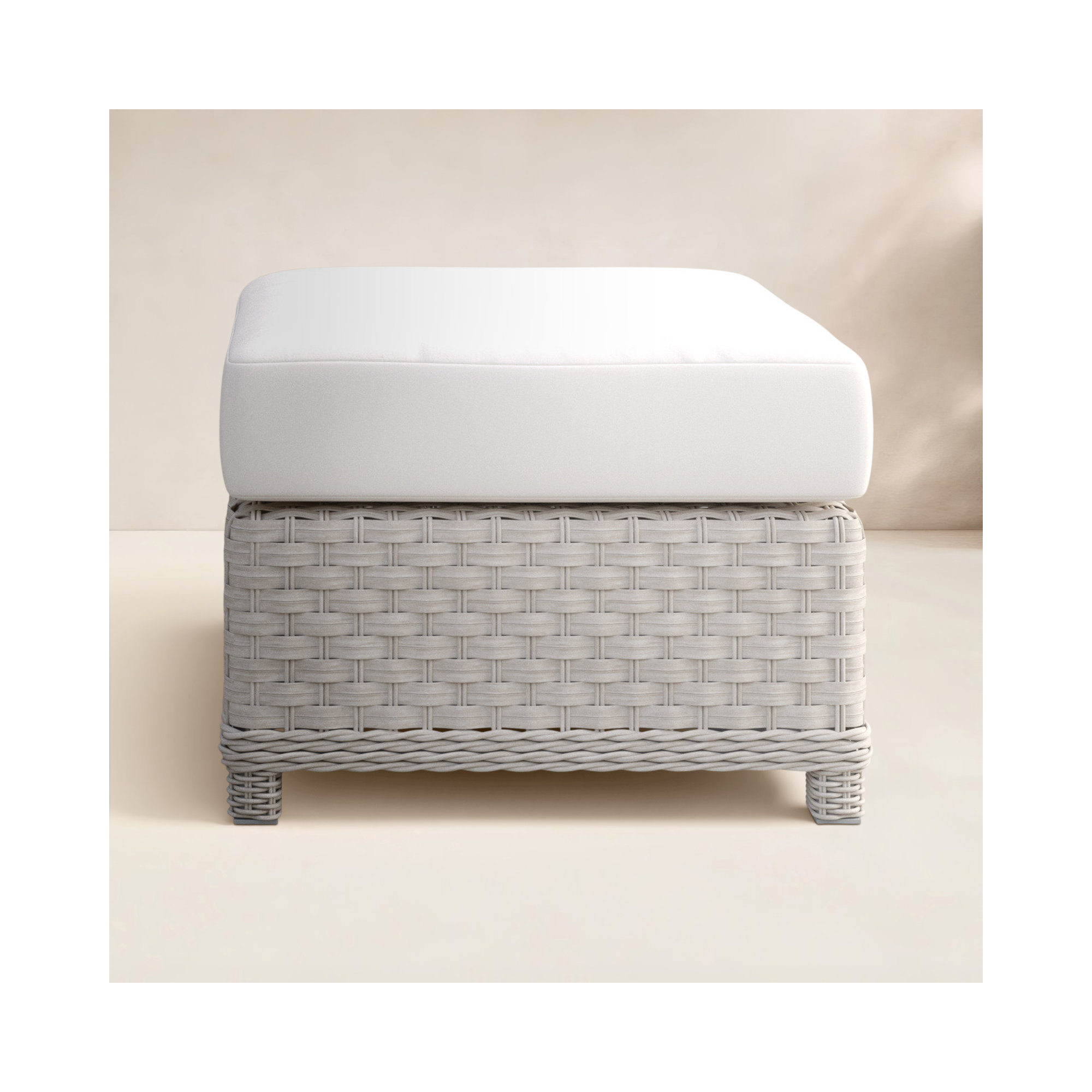 Sky Outdoor Ottoman with SunbCushion, Canvas Canvas Sunbrella® Canvas