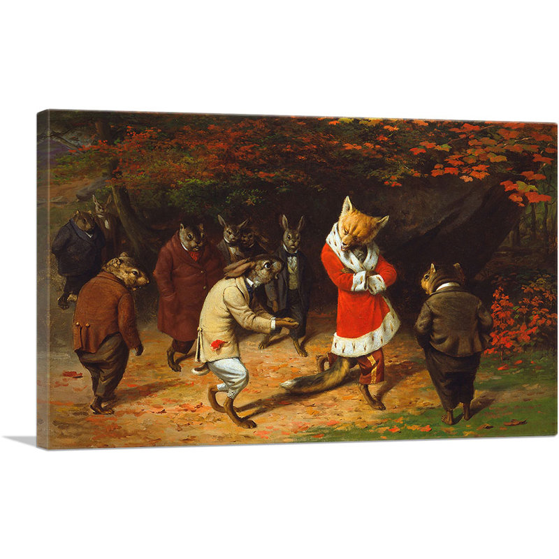 «His Majesty reçoit 1885» par William Holbrook Beard - impression sur toile tendue, H 18 po x l 26 po x P 0,75 po