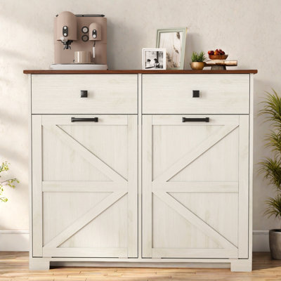 Farmhouse Double Tilt Out Trash Cabinet For 20 Gallon Trash Cans